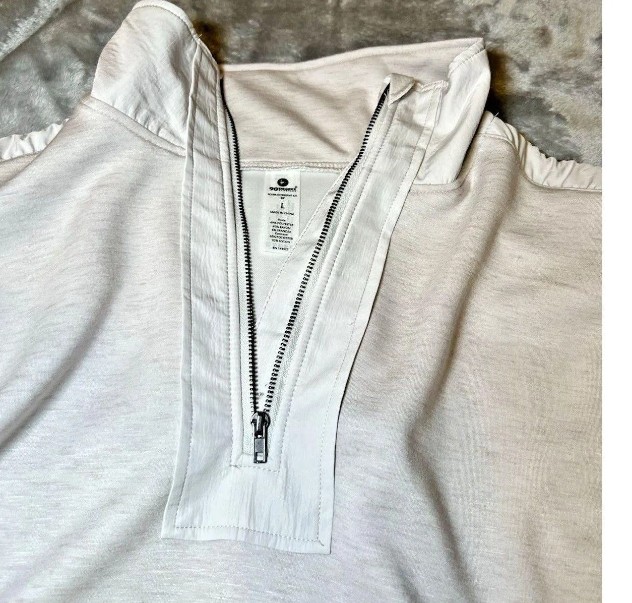 90 Degree by Reflex Scuba Divergent 1/2 Zip Womens Size Large‎ Tan Pocket NWT - Image 6