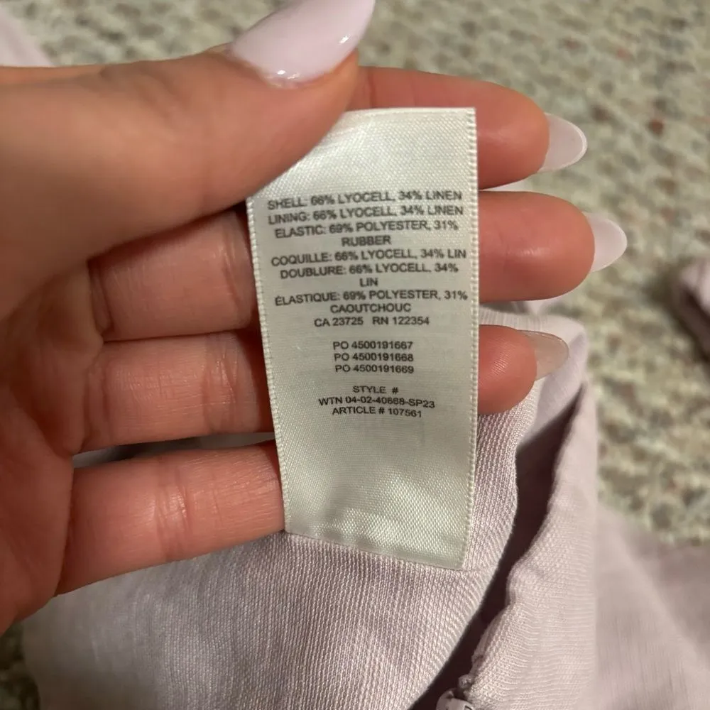 Aritzia Wilfred Muse Linen Corset Blouse Lilac Purple- Size Small - Image 12