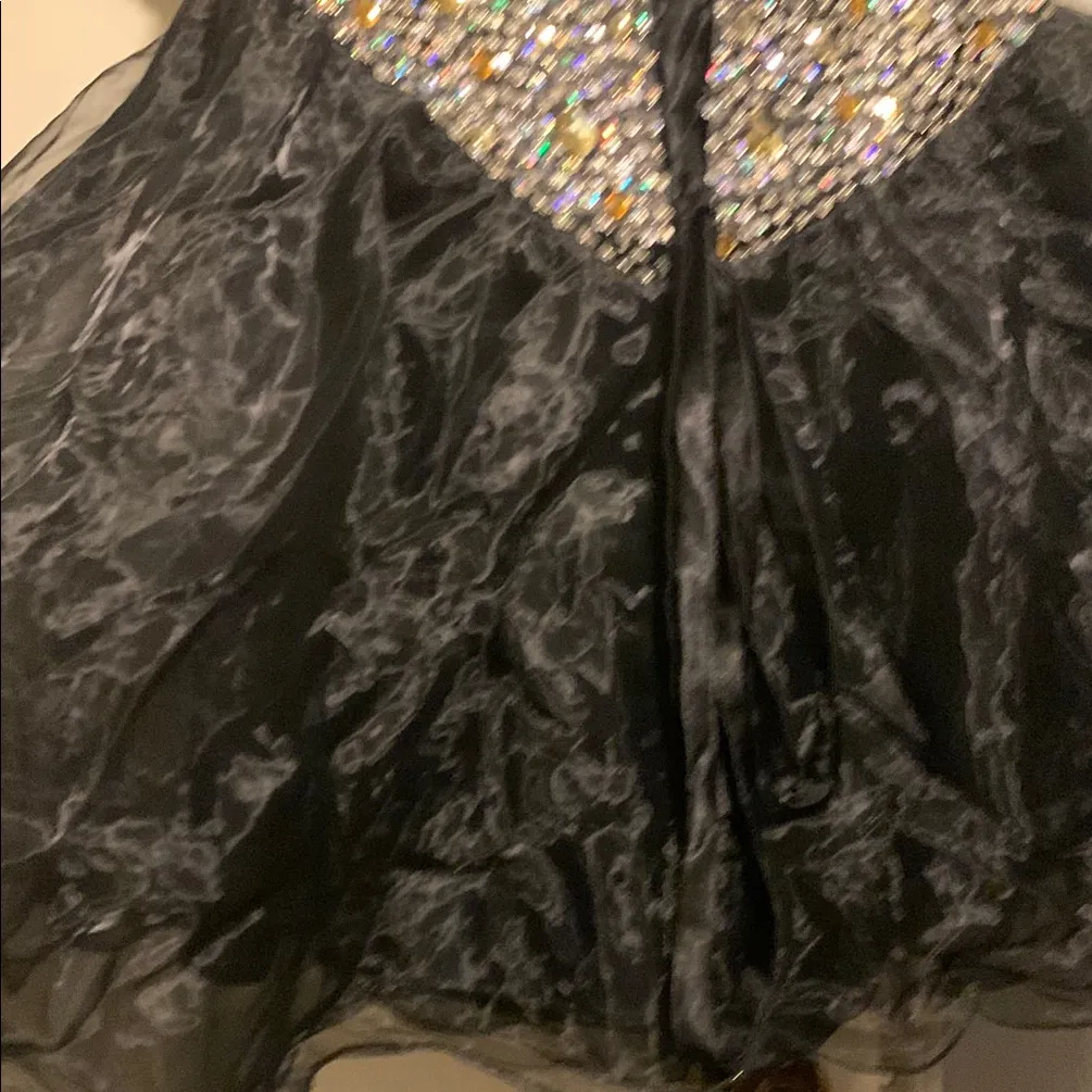 Grace Karin  Black and‎ Glittering Silver Dress - Image 3