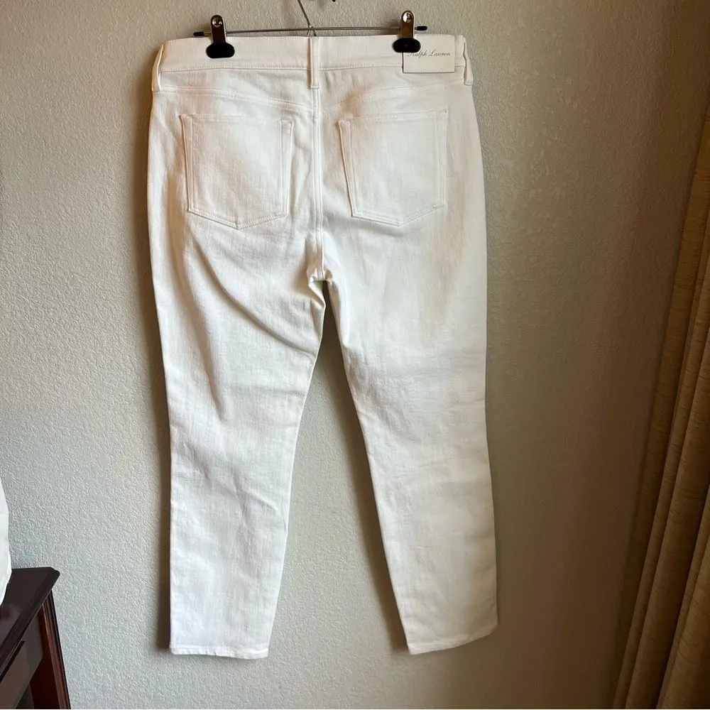 Ralph Lauren Collection White Jean Gold Ribbon Size 31 - Image 7