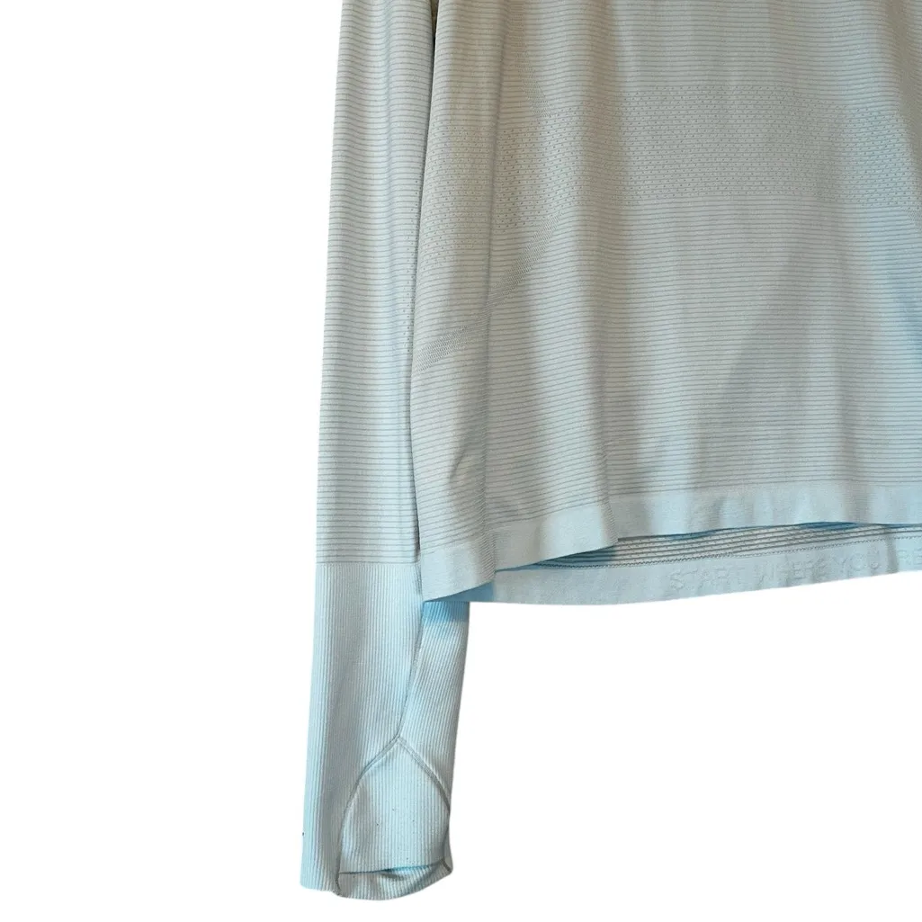 Lululemon Swiftly Tech Long Sleeve Shirt 2.0 *Race Length Powder Blue Size 14 - Image 5