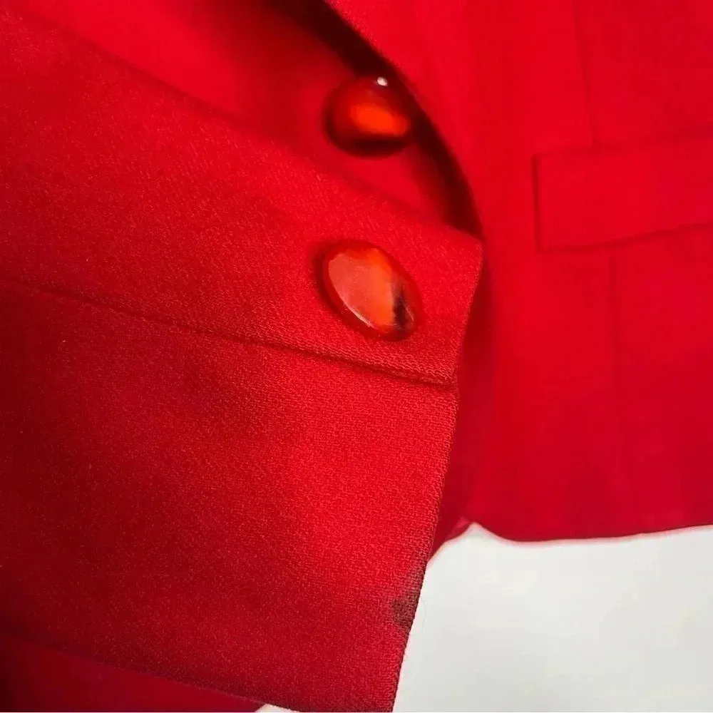 Pendleton Red Vintage Wool Blazer Skirt Suit Set Size 6 - Image 7