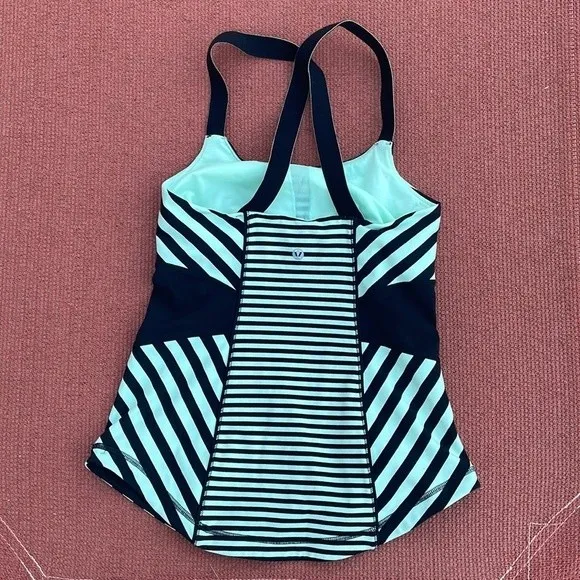 Lululemon Athletic Work It Out Tank Mint Green and Black size 6 EUC - Image 6