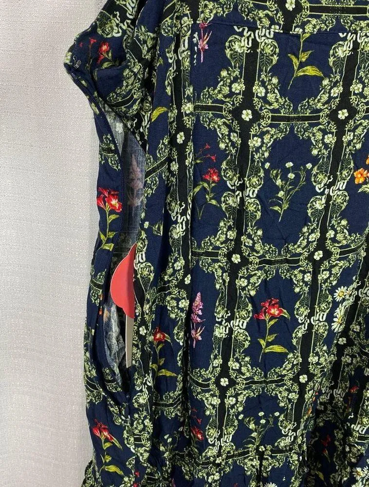Target x Agua Bendita Blue Floral Tile Print Flutter Strap Mini Dress Sz.XXL NWT - Image 14