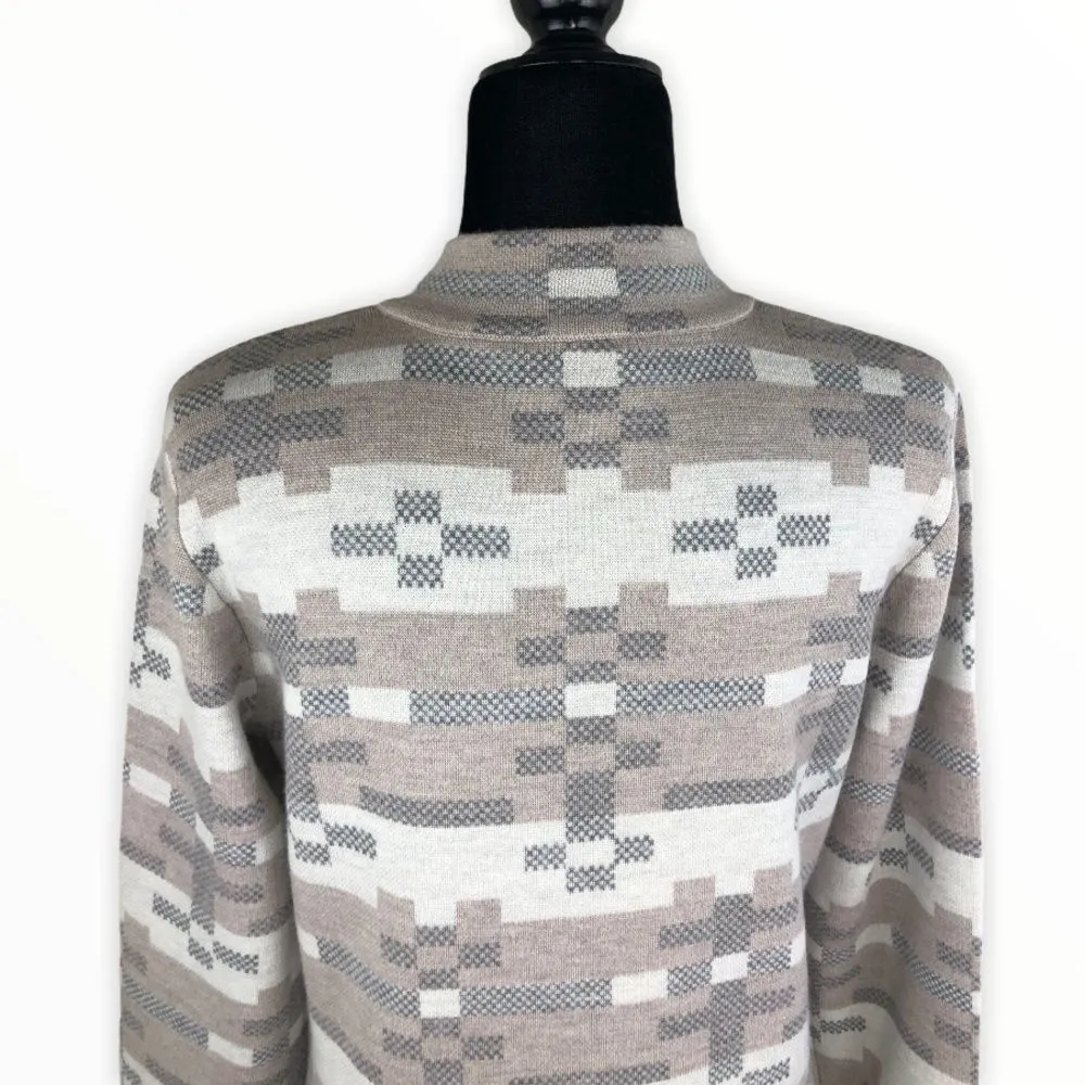 Pendleton Snow Cloud Grey Southwestern Button Cardigan Long Sleeve size Small - Image 9