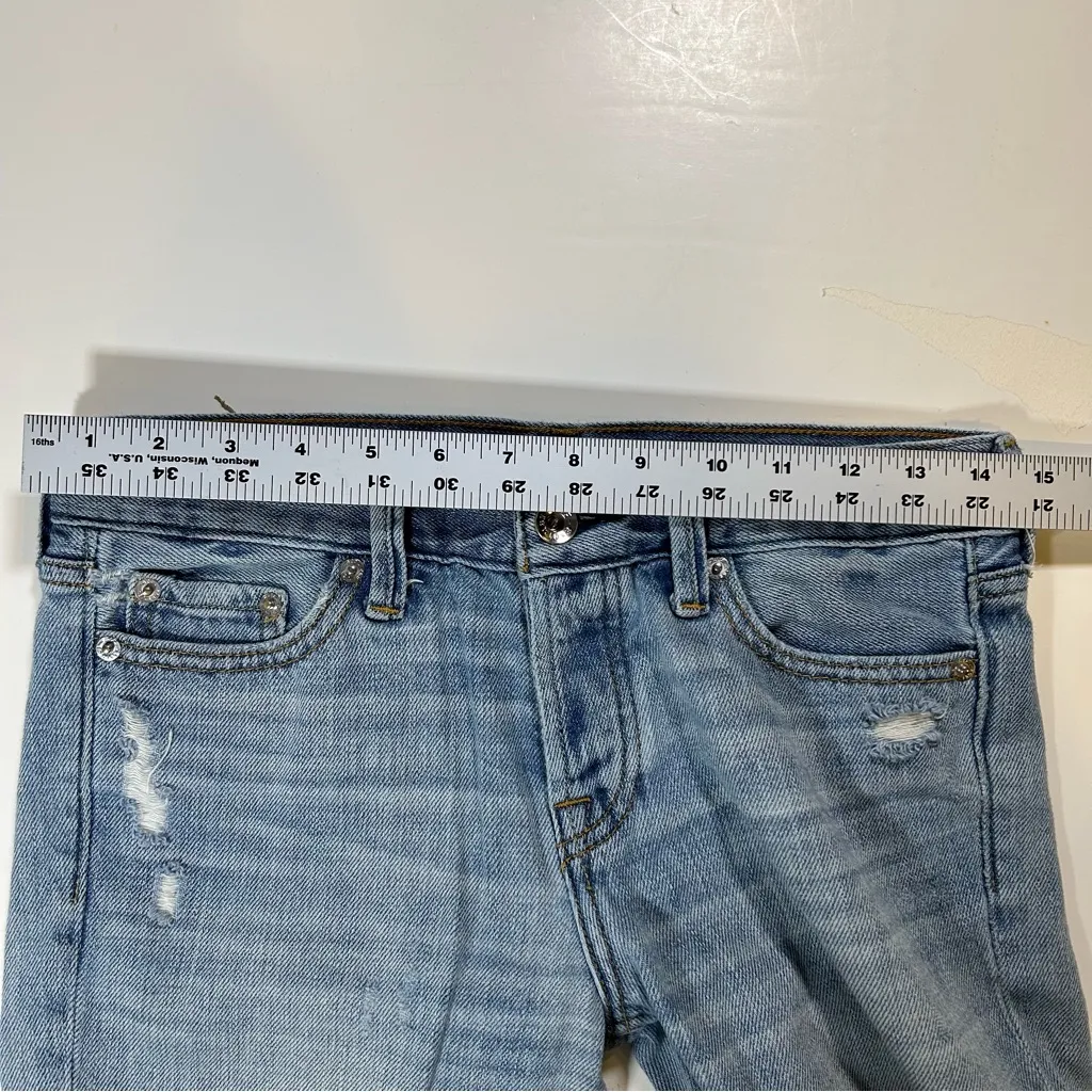 Abercrombie and Fitch Boyfriend Straight Leg Distressed Jeans Womens‎ 24" - Image 9