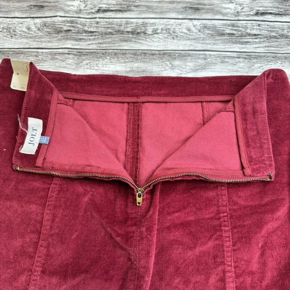 Jolt Women's Short Cord Corduroy Mini Skirt 11 30 Red Maroon Merlot Wine Zipper - Image 6