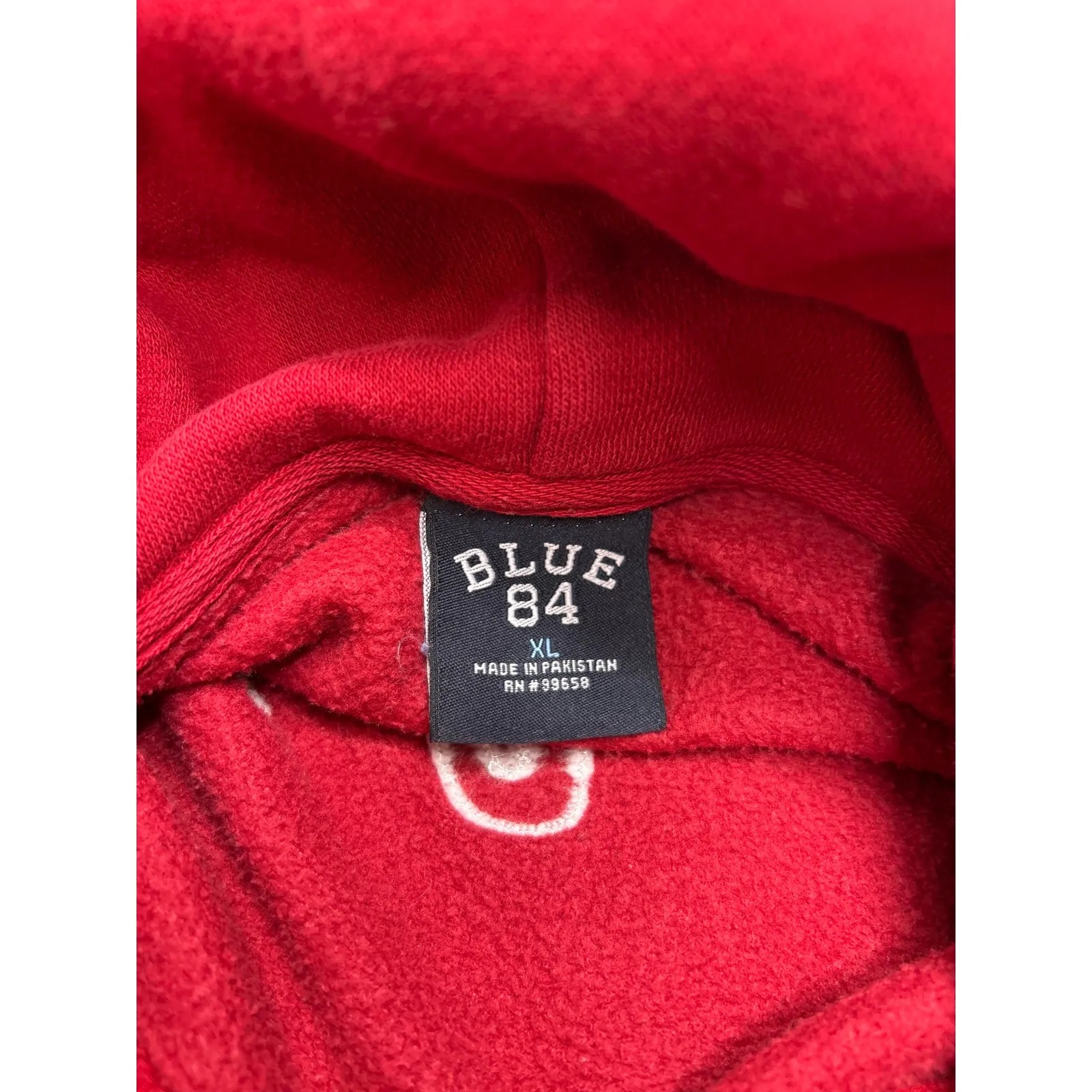 Blue 84 Indiana Hoosiers Size XL Red with White Lettering Hoodie. - Image 4