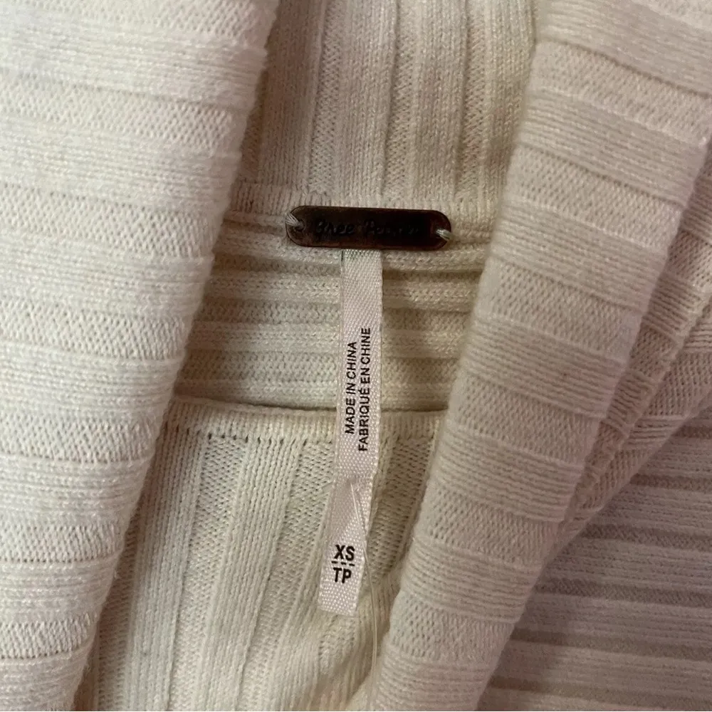 Free People Billie Mock Neck Crop Pullover Sweater NWT Champagne Dreams Ivory XS - Image 7