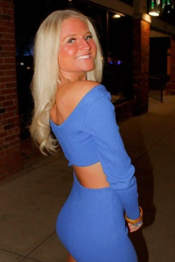 Blue Cut Out Dress - Image 2