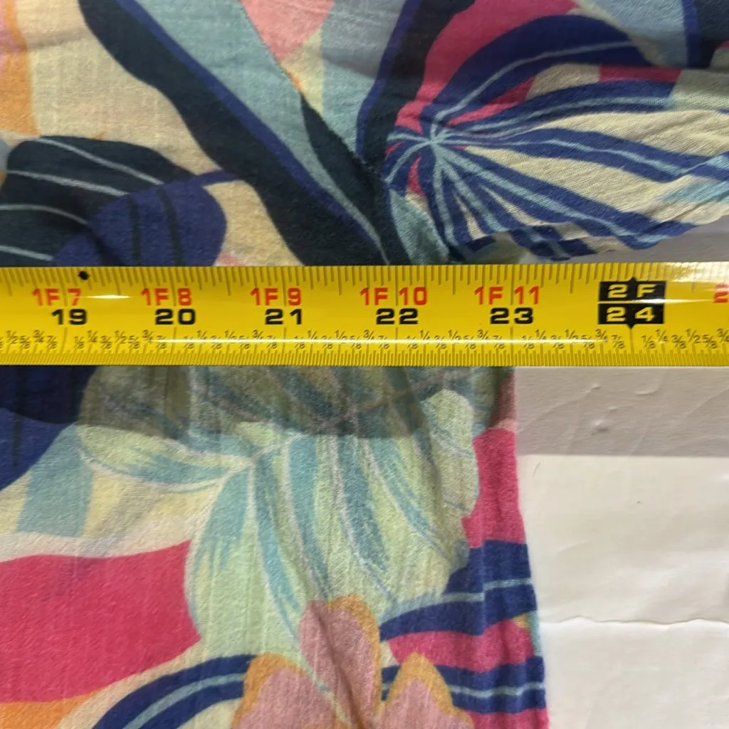 Sundance Multicolor floral tropical lightweight cotton button up top L flowy Pink Size L - Image 13