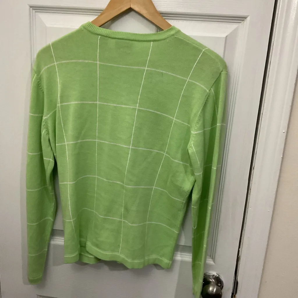 Men's Light Green Grid Pattern Zip - Image 2