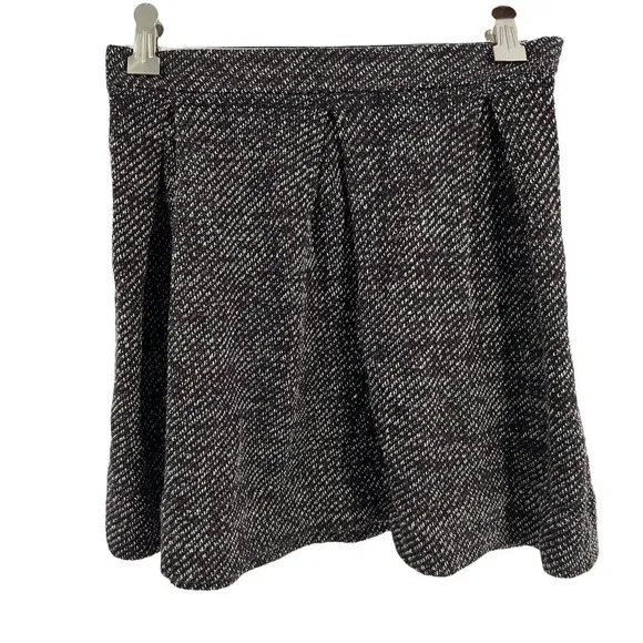 Madewell Skater Skirt Tweed Maroon Burgundy Knit School Girl Mini Size 0 - Image 11