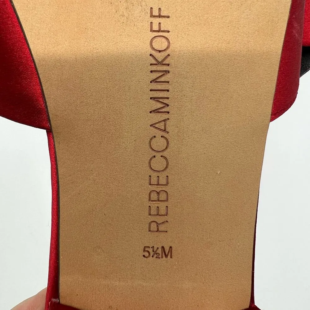 Rebecca Minkoff Calista Red Bow Satin Sandals Women's 5.5 US - Image 9