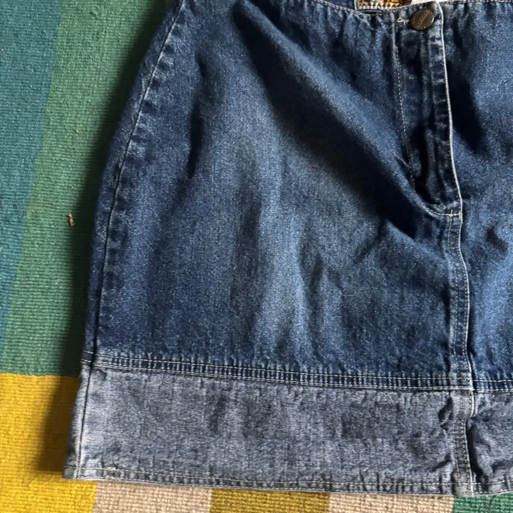 Vintage y2k two tone denim mini skirt | Size 12 | Jou Jou Jeans Blue - Image 4