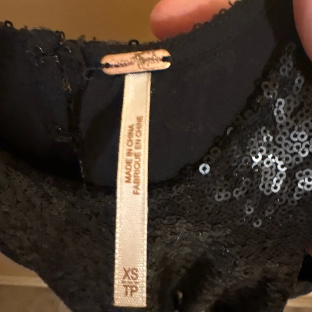 Free People Liquid Shine Black Sequin Mini Dress - Image 5