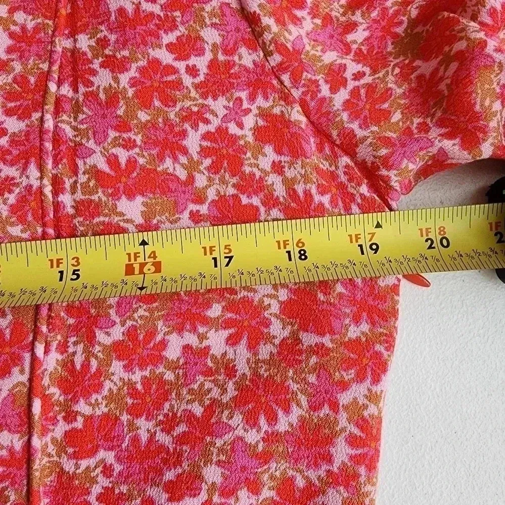 A loves a floral cherry print dress size L rayon - Image 10