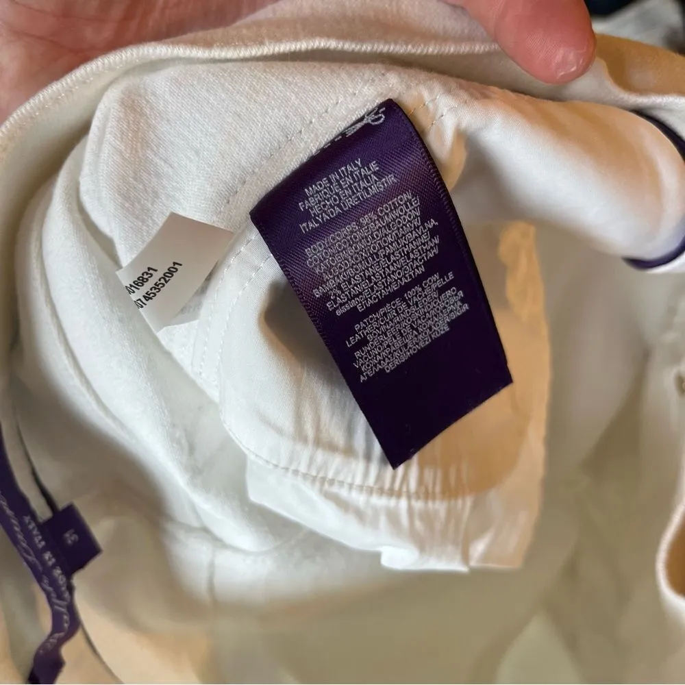 Ralph Lauren Collection White Jean Gold Ribbon Size 31 - Image 5