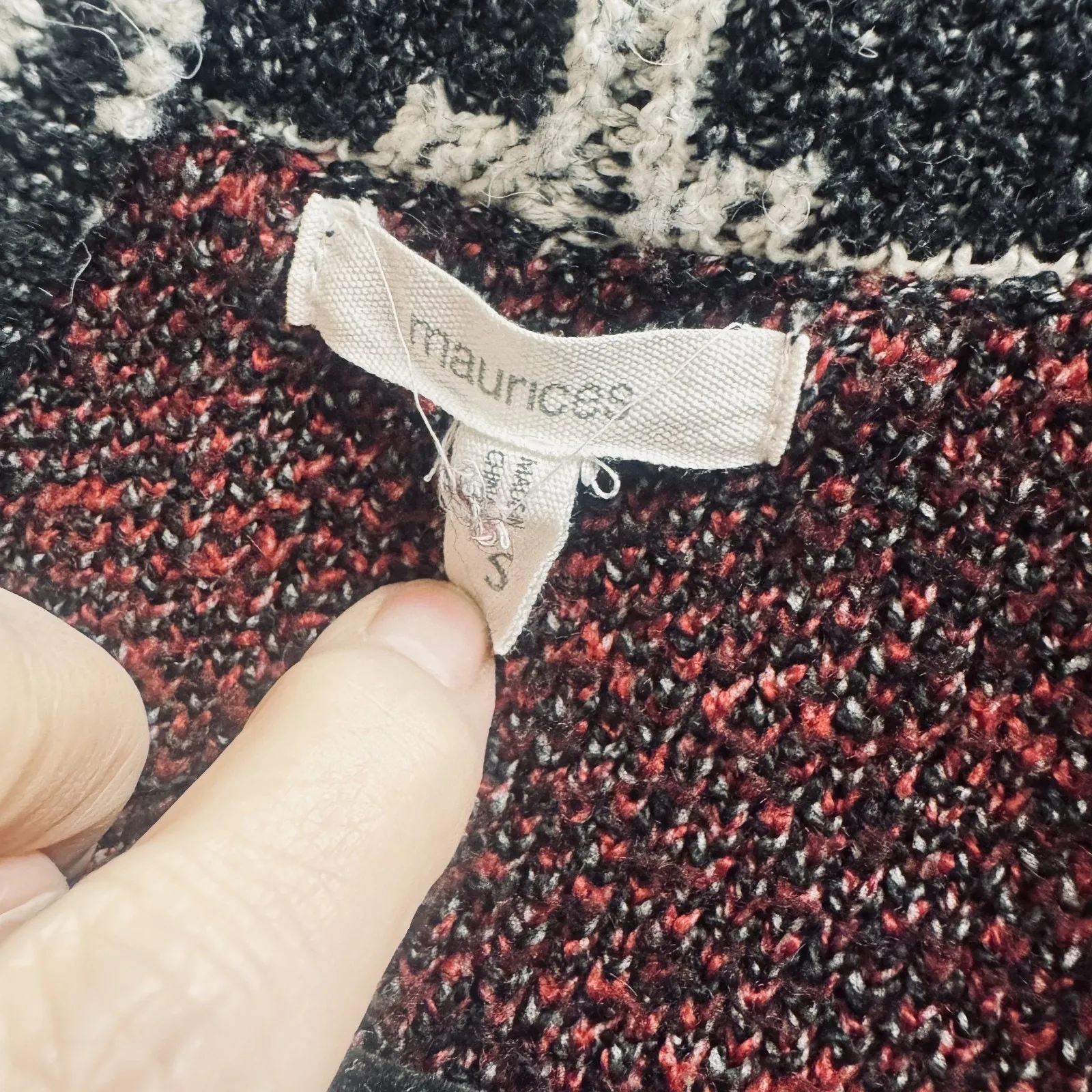 Maurices Cardigan Sweater Fair Isle shawl collar soft knit cozy womens sz S - Image 4