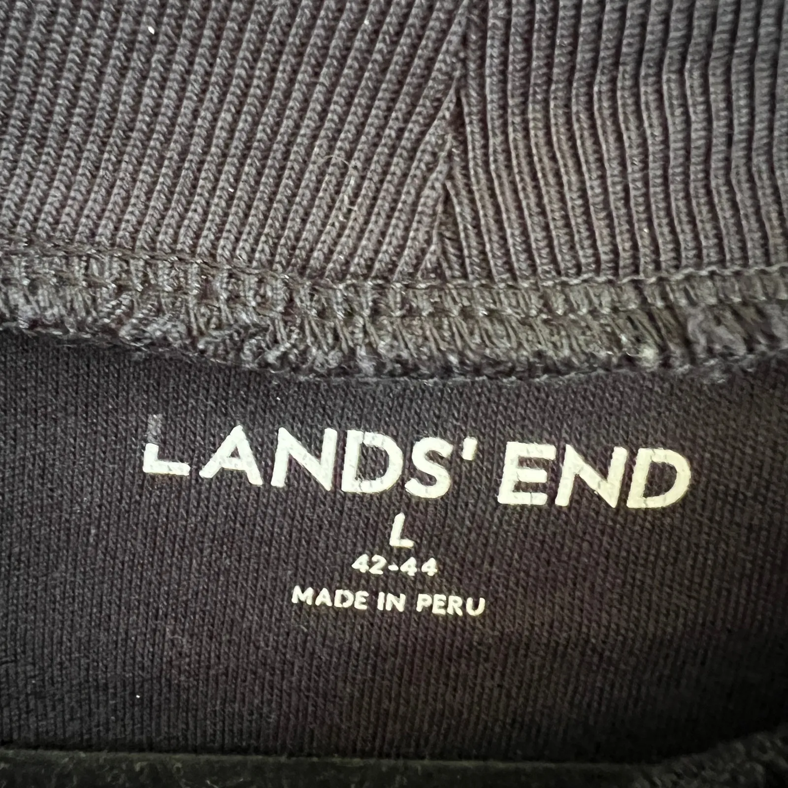 Lands End Blue Mock Neck Long Sleeve‎ Top sZ Large Womens Retro Preppy Classic - Image 3