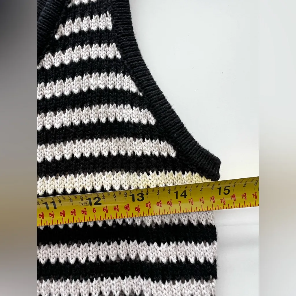 4th & Reckless Albi Knit Maxi Dress in Black and Cream Stripe crochet S - Image 8