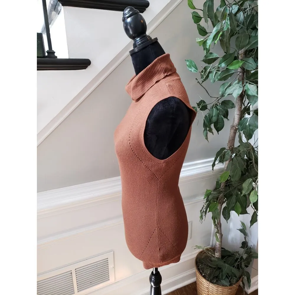 White House Black Market Sweater Women Medium Sleeveless Turtle Neck Pullover - Image 5