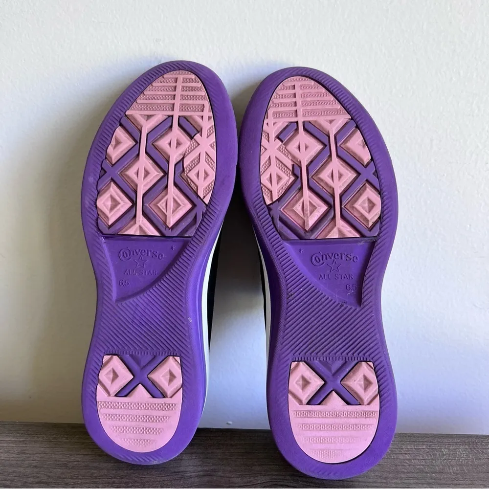 Converse Chuck Taylor All Star Low Black Purple Unisex Shoe Size 6.5 or 8.5 #649 - Image 8