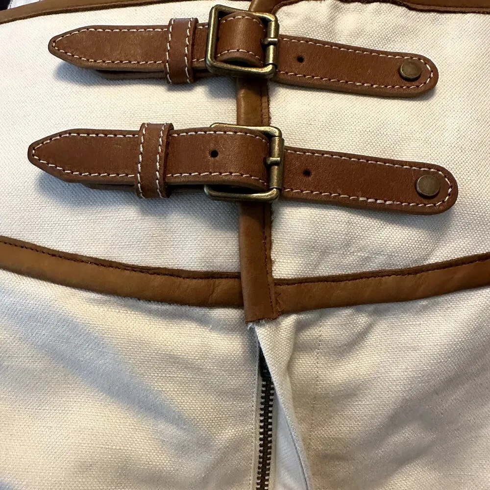 Ralph Lauren A-Line Skirt Ruffled Hem Pleated Cinch Back Double Belted White 6 - Image 2