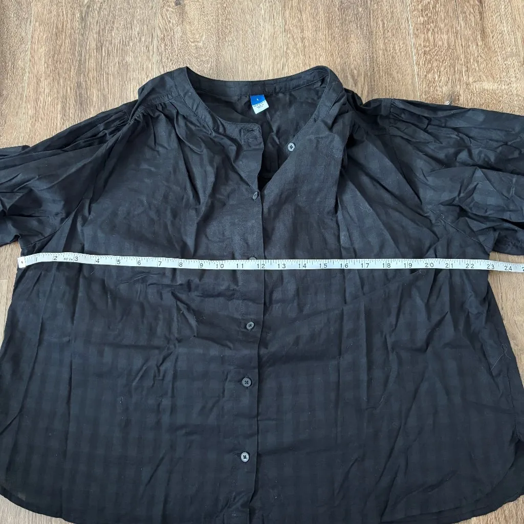 Old Navy Black Balloon Sleeve Top - Size L - Image 4