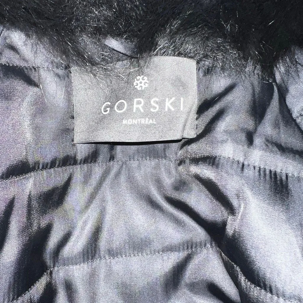 Gorski Montréal Parka w/ Real Silver Fox Fur Trim Black Jacket Size M Size M - Image 8