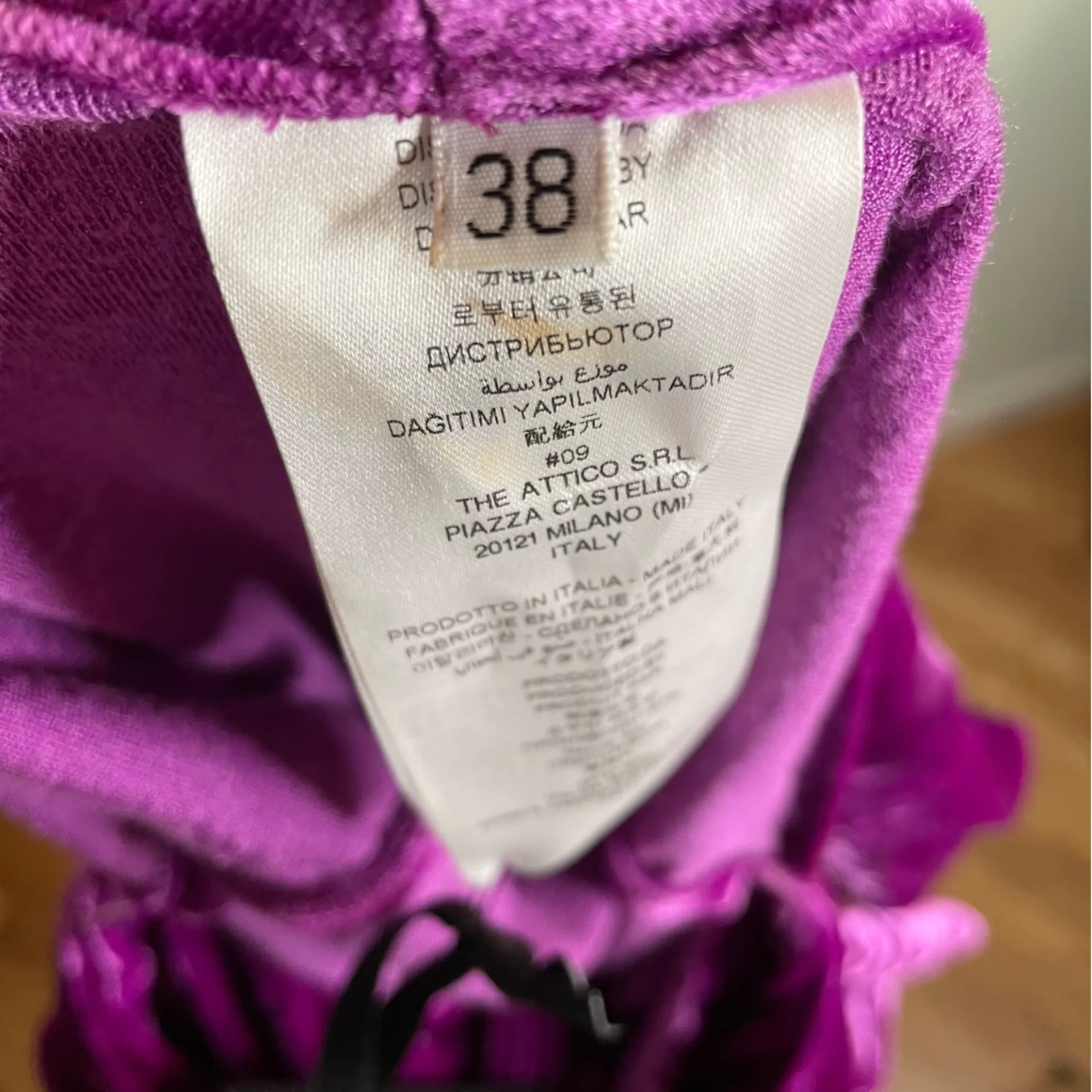 The Attico Rich Purple Velvet Dress With Gathered Front & Slit Size 38 IT new - Image 14