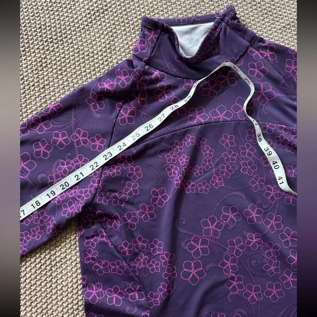 LLBean Women's 1/4 Zip Purple Pink Performance Sweatshirt Mock Neck Size M Size M - Image 5
