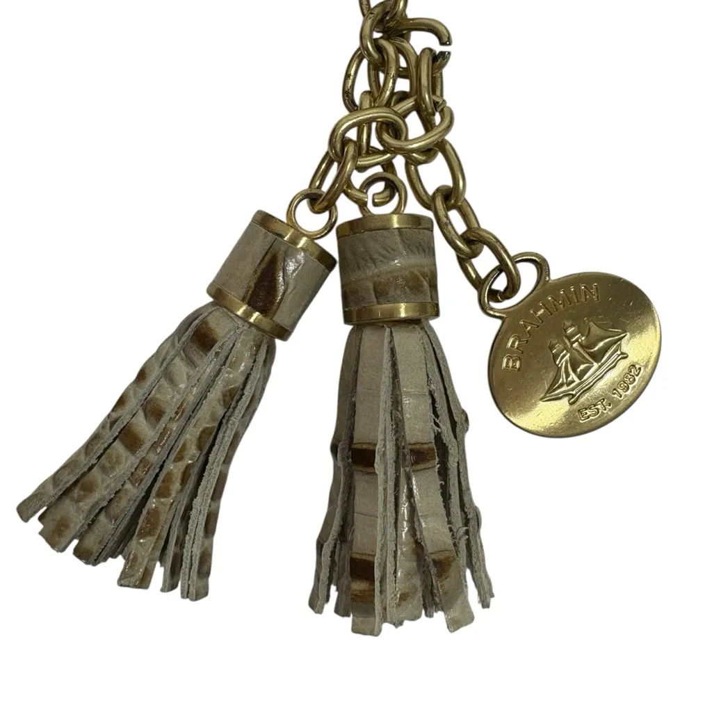 Brahmin BARLEY Twin Tassel/Keyring Charm Melbourne Croc Embossed Leather - Image 2