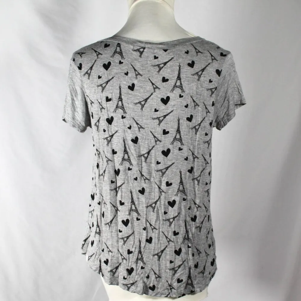 Heathered Grey Paris Eiffel Tower Graphic Tee 2000s-2010s - Image 5