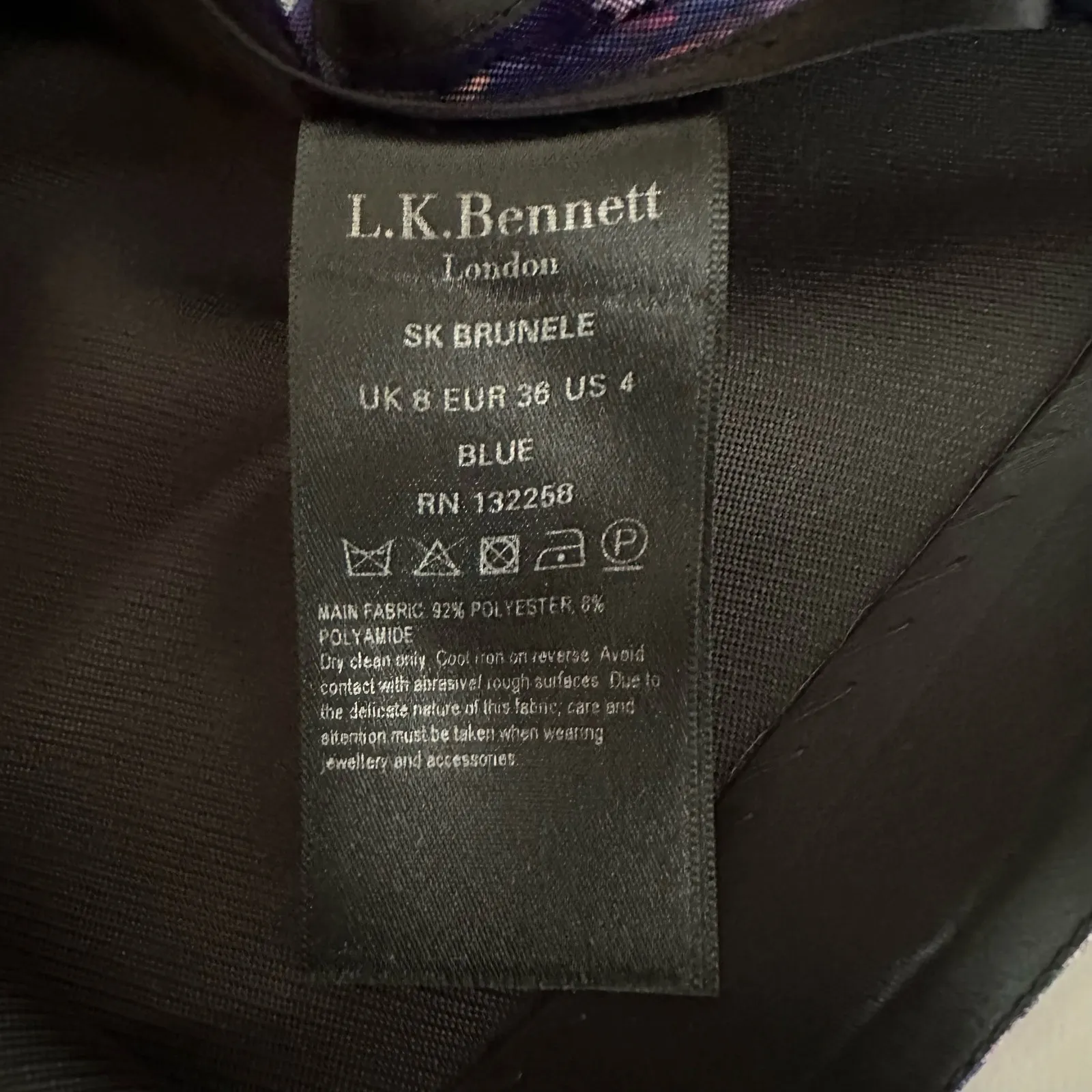 LK Bennett Women's Brunele Full Printed Midi Skirt Size 4 Abstract Artsy Bold Blue - Image 8