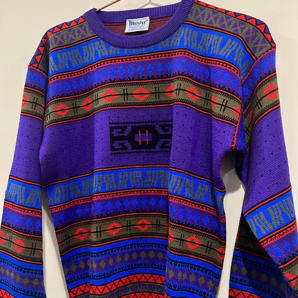 Meister vintage purple & red ski sweater. Size small. - Image 7