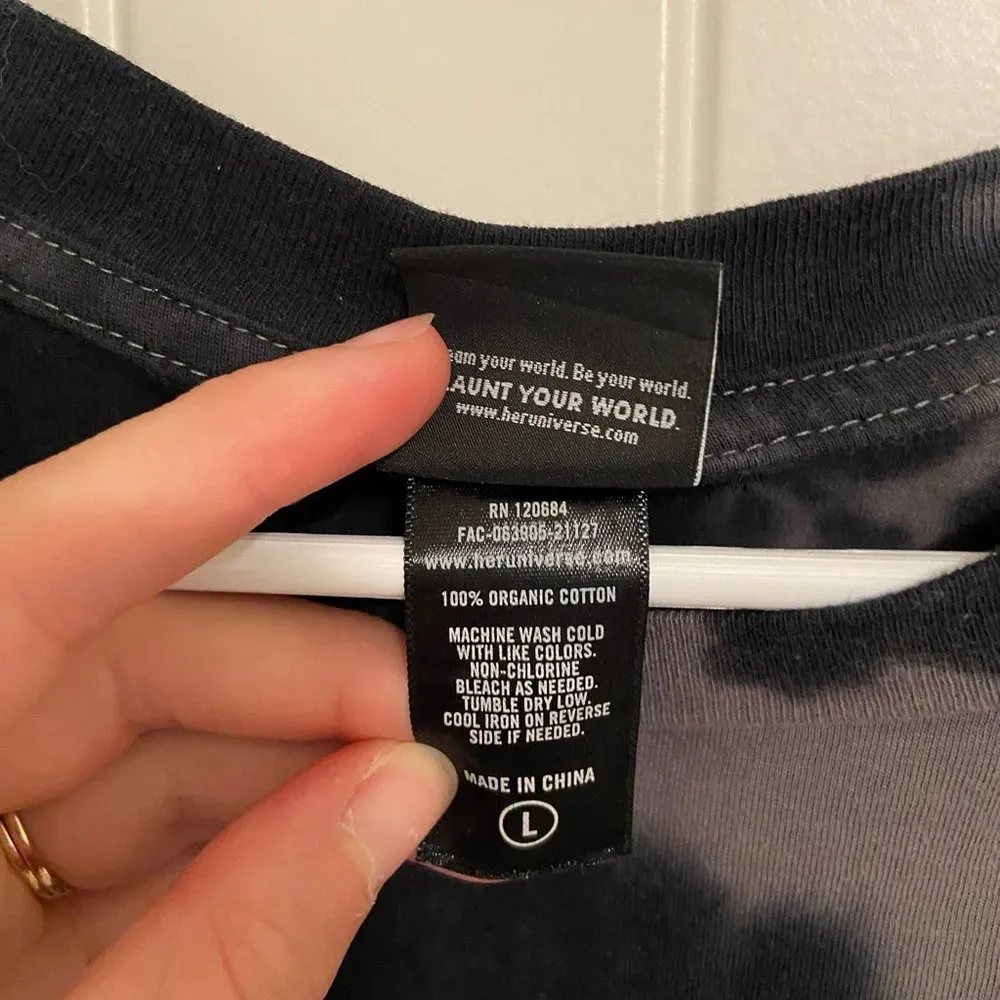 EUC | Her Universe Marvel women’s black dyed oversized long sleeve shirt — large - Image 5