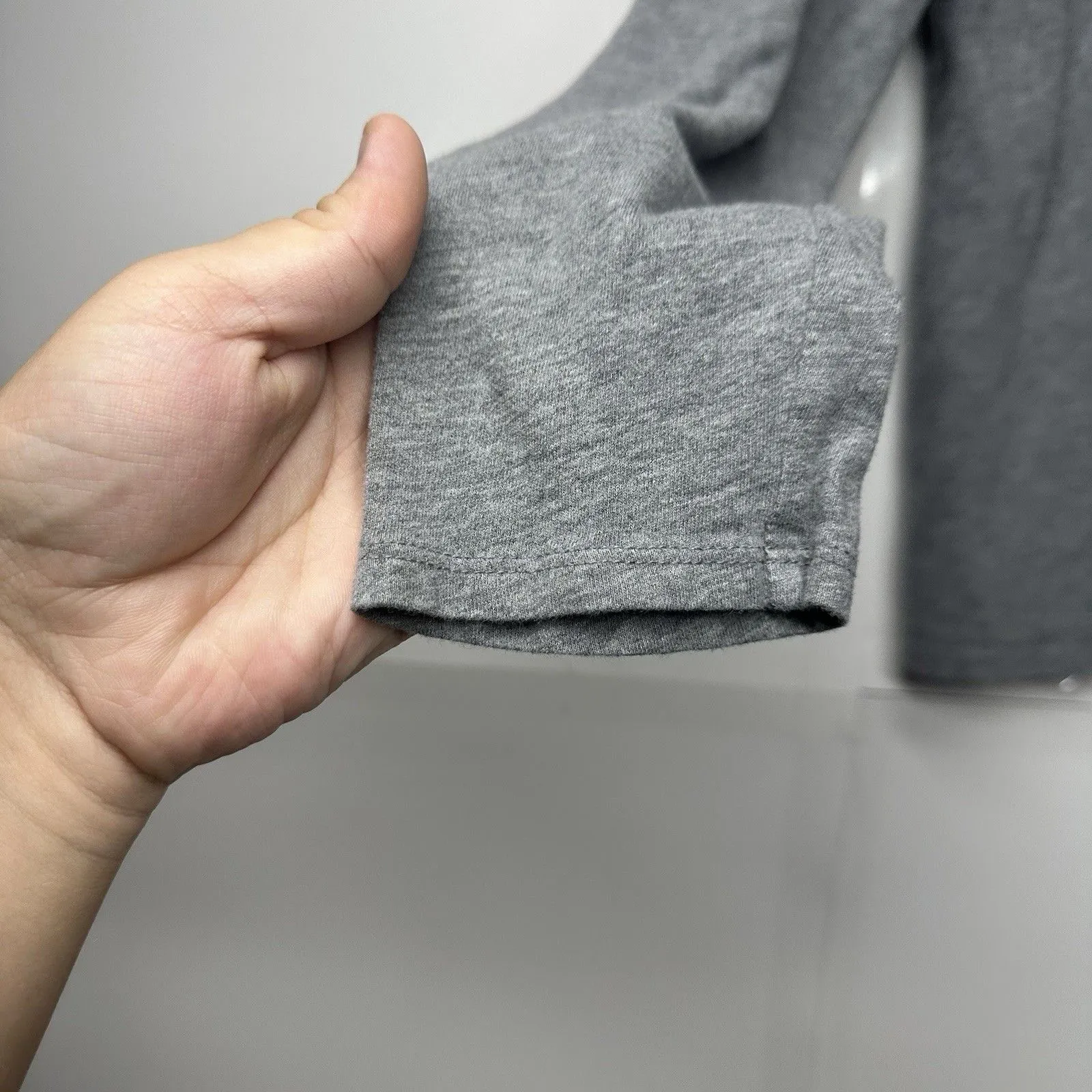 Hollister Women’s Pajama Set Size M – Gray Long Sleeve Shirt & Navy Logo  Pants - Image 3