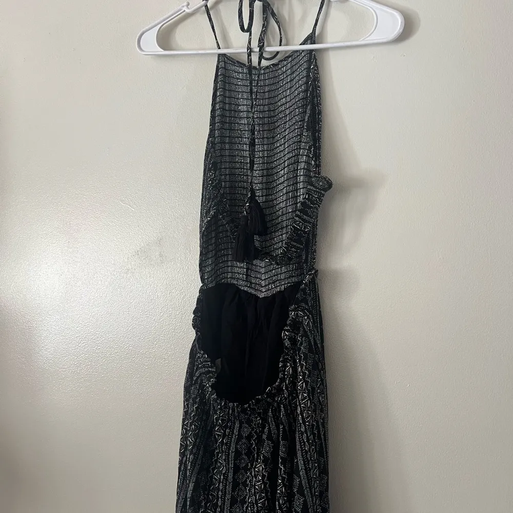 Black Ruched Backless Halter Jumpsuit Size M - Image 4