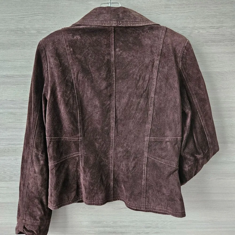 Live A Little Suede Brown Embroidered Floral Velvet Blazer Boho Jacket Size M - Image 8