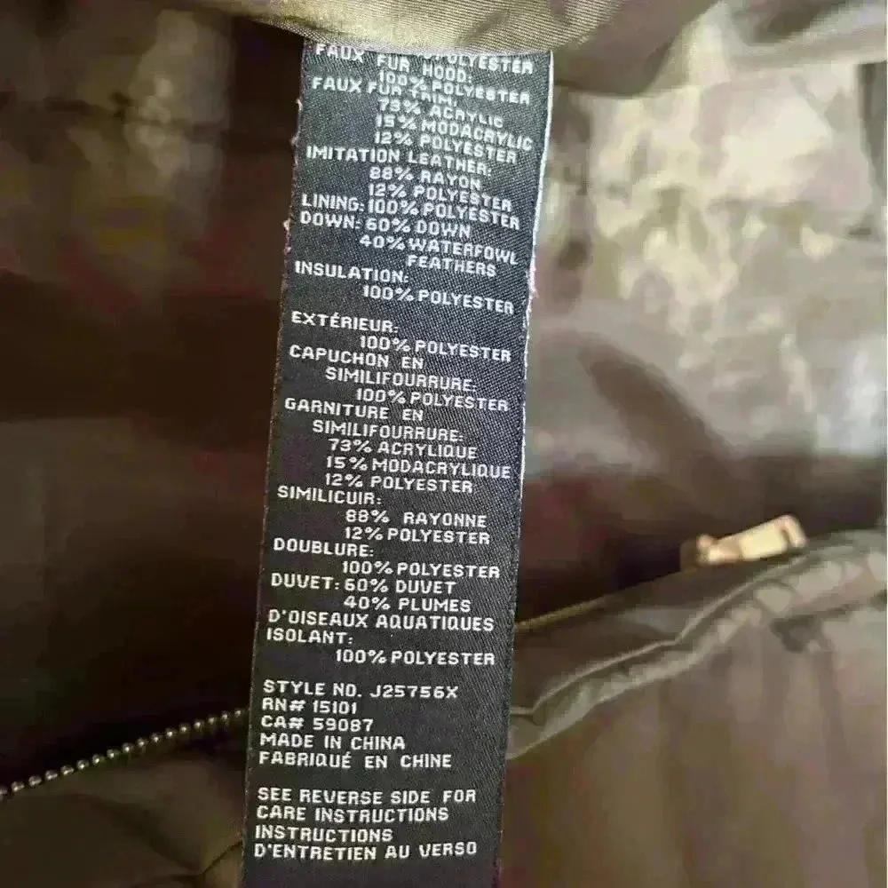 Jones New York Faux-Fur-Trim Hooded Down Puffer Coat Size Small - Image 9