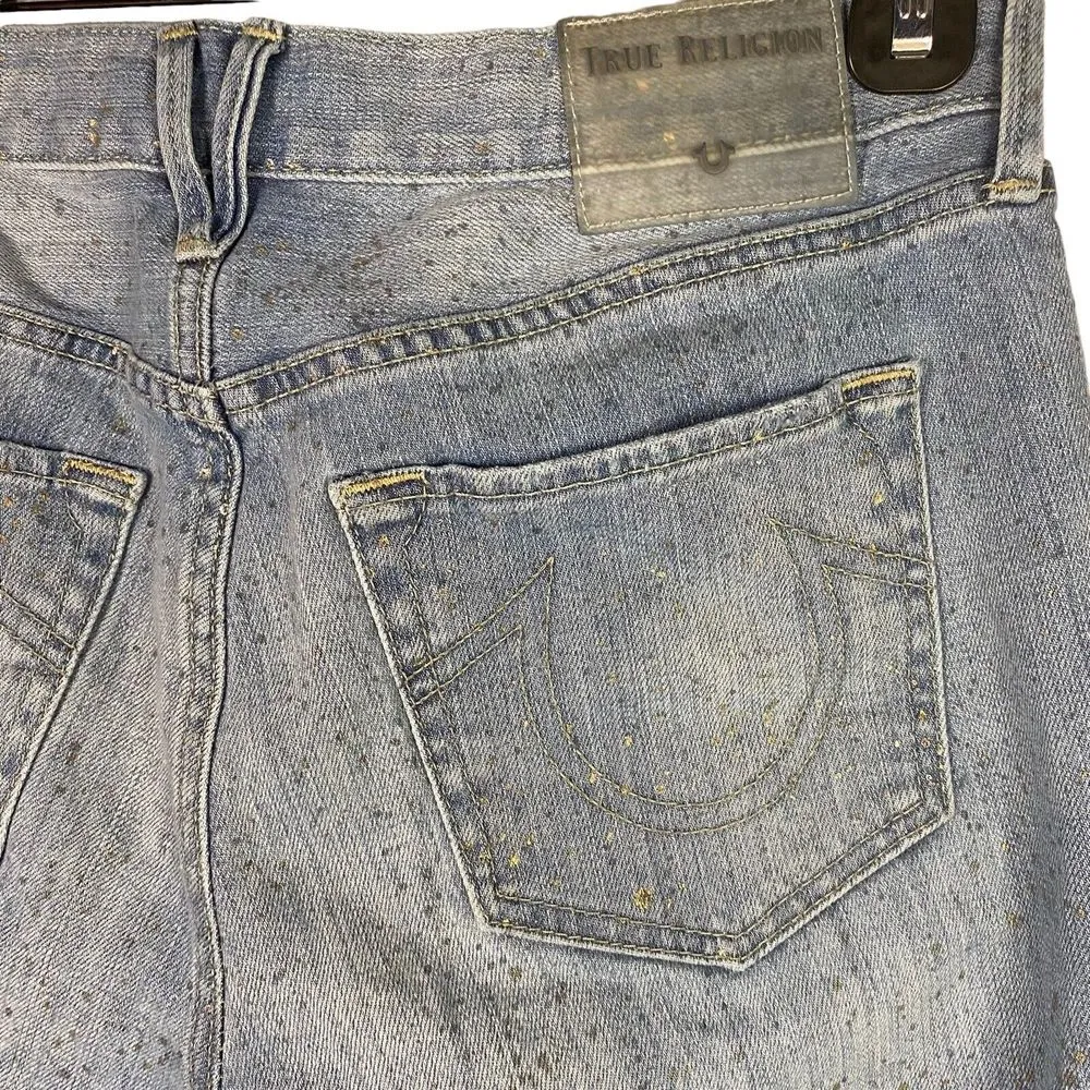 True Religion Jeans Women's Cameron Slim Boyfriend Rare‎ Gold Fleck Mid Rise 27 - Image 11