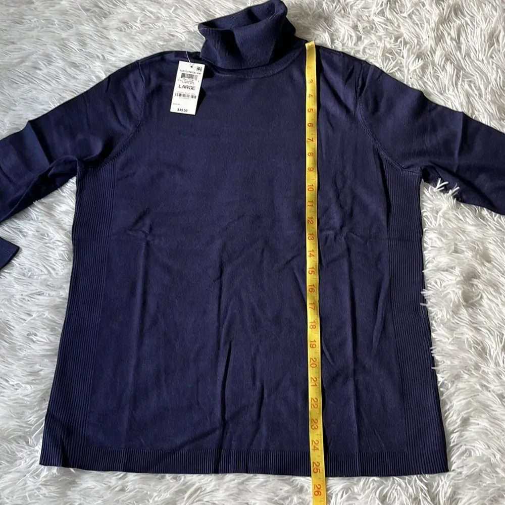 JM COLLECTION Ribbed Turtleneck Sweater intrepid blue size Large - Image 4