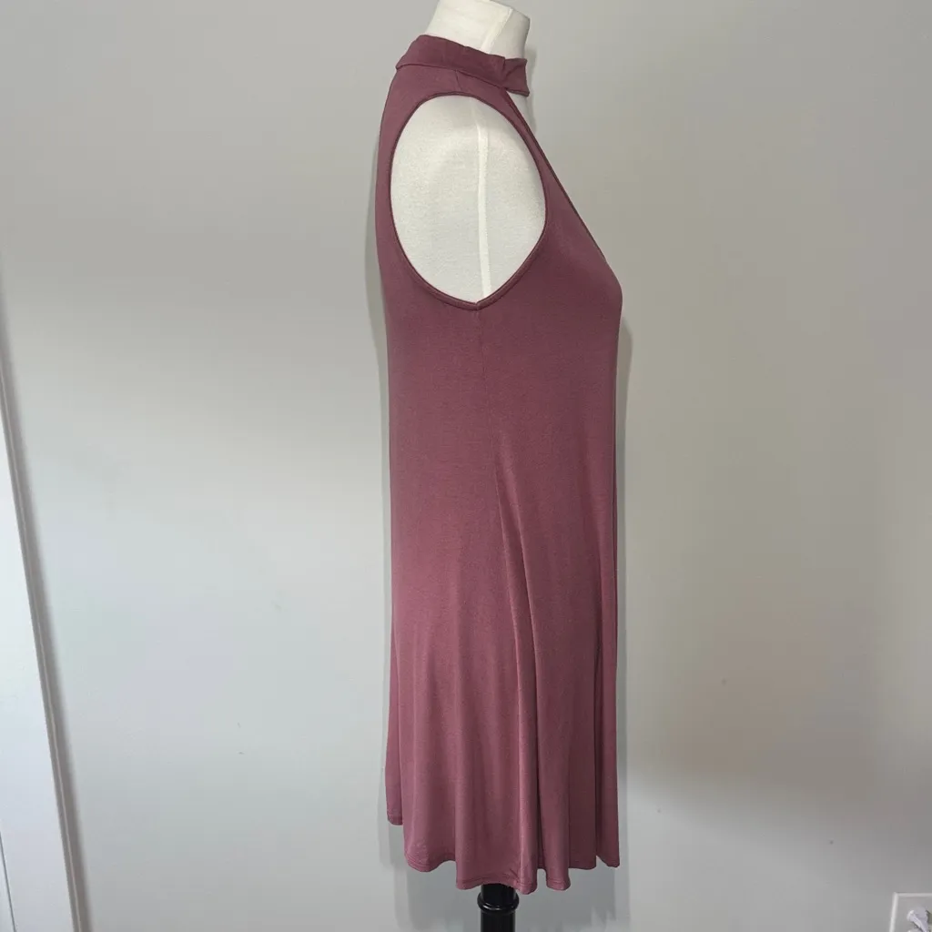 Alya Sleeveless Keyhole Tank Mauve Knit Dress Women's Medium - Image 5