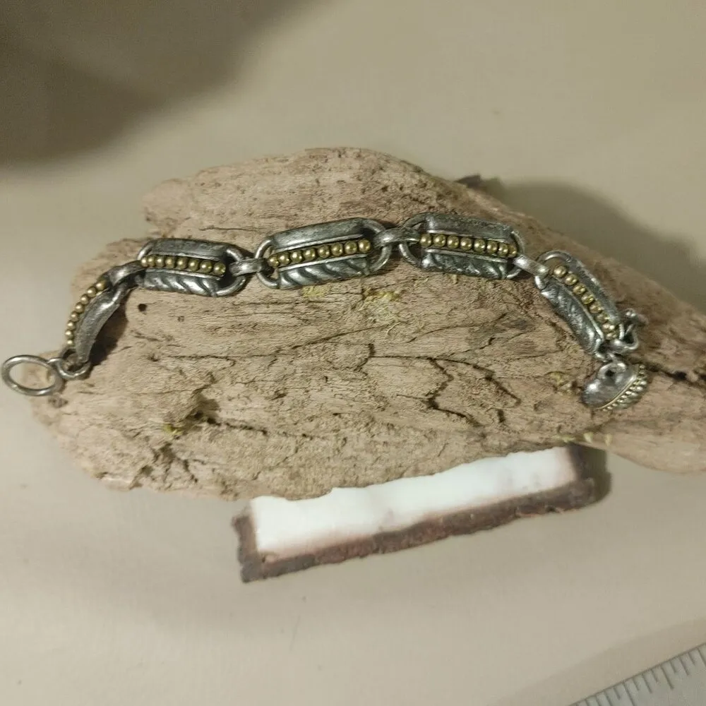 Vintage Chico's Chain-Link Bracelet Heart Charm And Toggle Clasp - Image 4