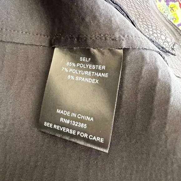 Love Token Trench Coat Women‎ Black XS Olga Croc Pockets Waist Tie EUC - Image 9