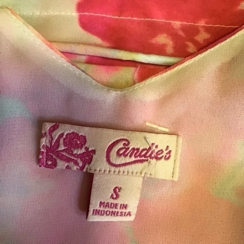 Candie’s Floral Y2K Spaghetti Strap Cami Top Criss Cross Back - Image 3