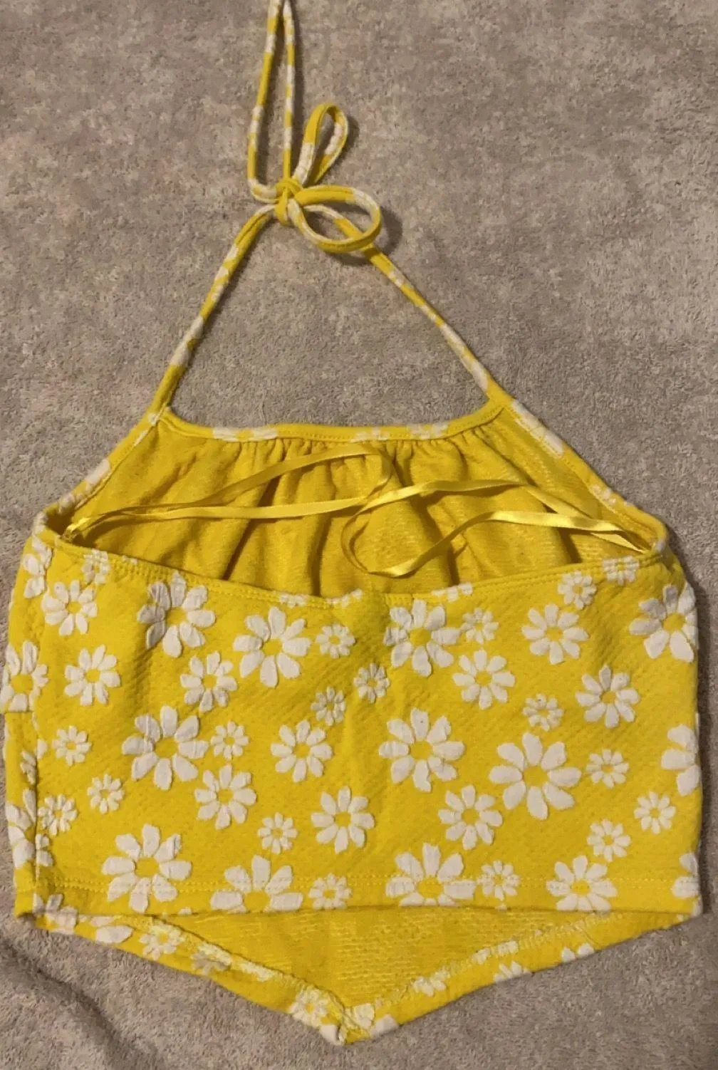 Yellow Floral Halter Top - Image 3