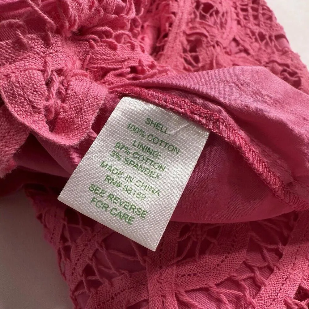 Marie Kate Pink Lace Cotton Shift Dress Sz S Small - Image 12