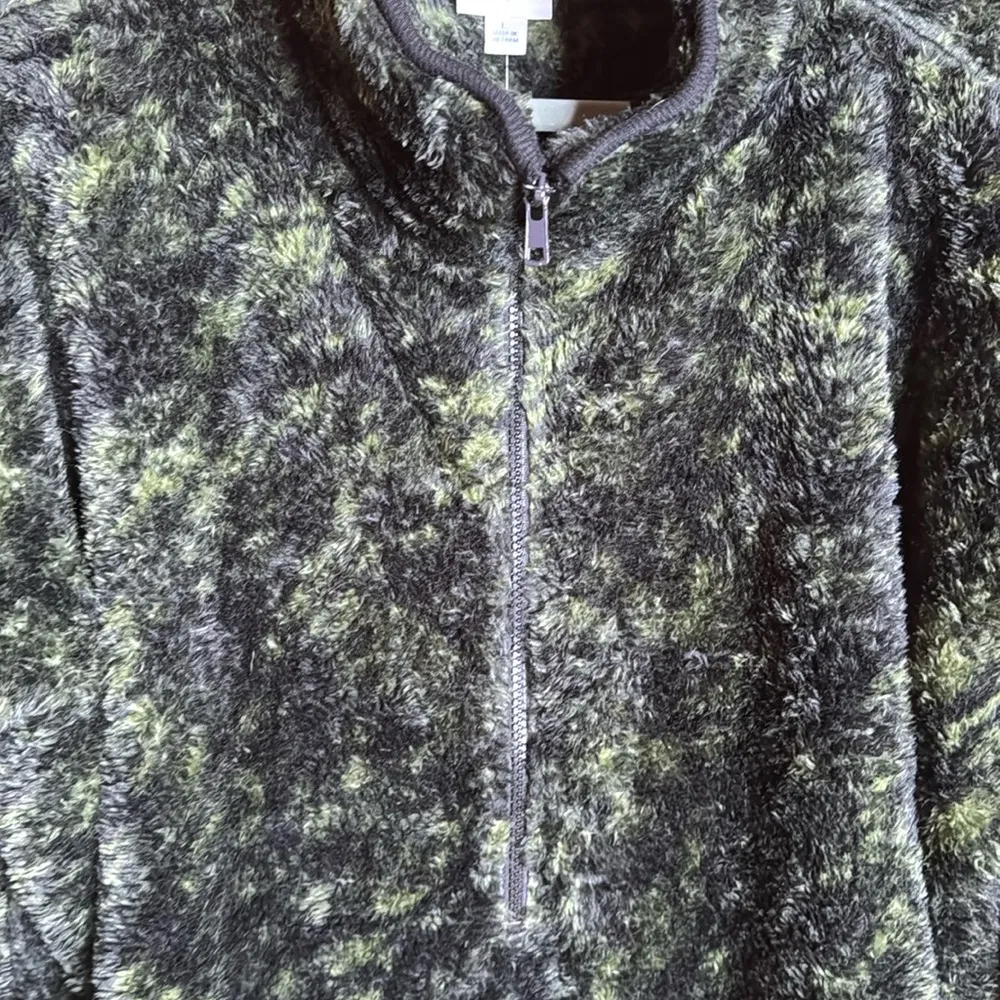 NWT LuLaRoe Nancy Half Zip Pullover SO SOFT Green Black Size Large - Image 7